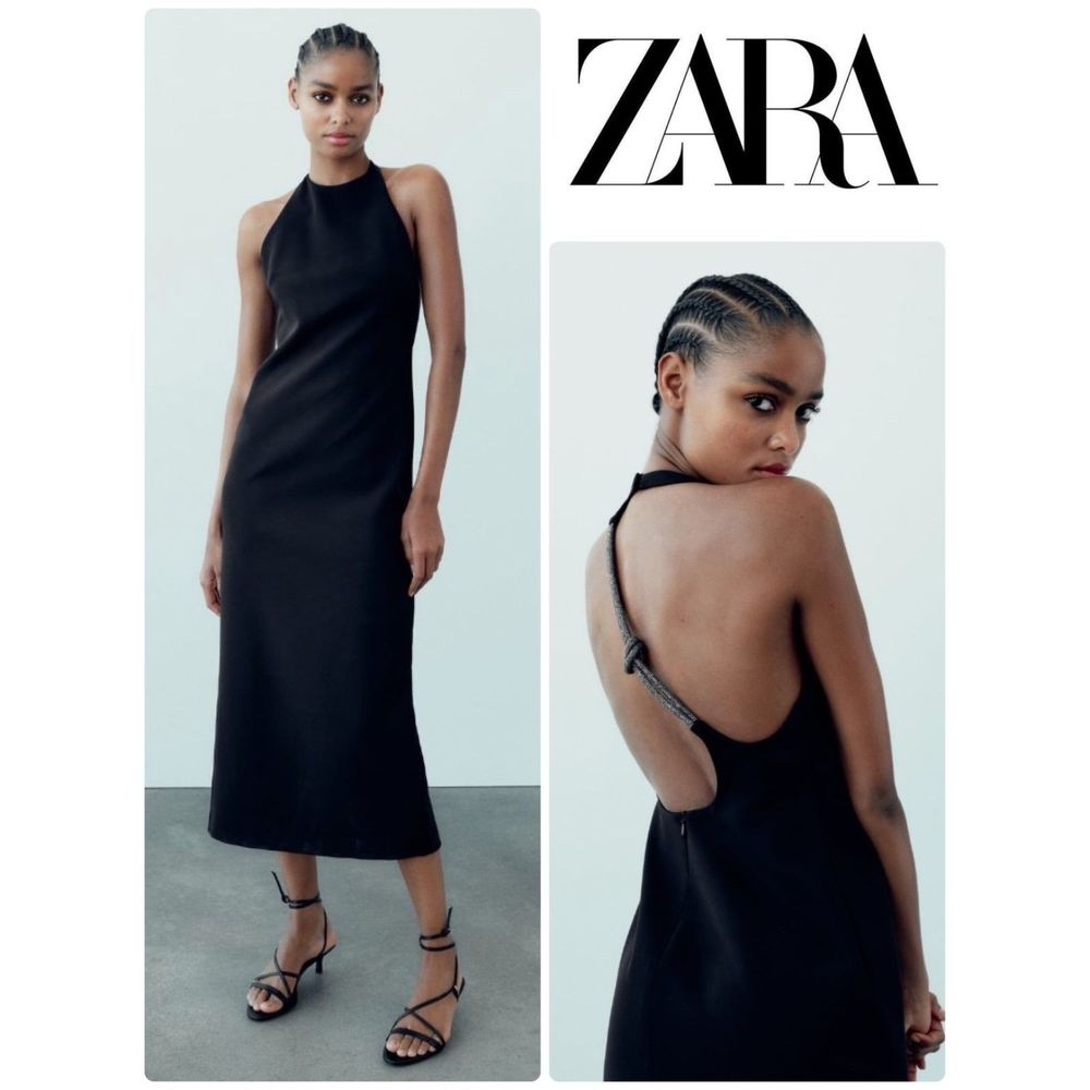 Zara Shiny Halter Dress